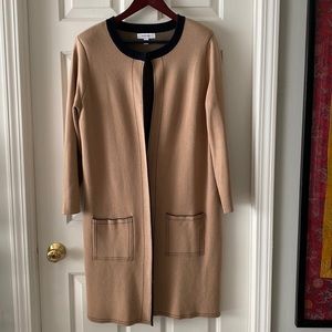 NINE WEST Women's Double Face Sweater Coat with Patch Pockets